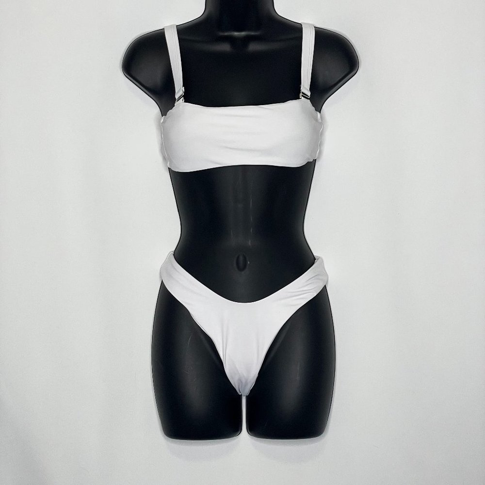 Zahara Swim White Bandeau Bikini Top